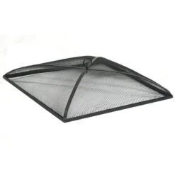 Sunnydaze Decor Sunnydaze Outdoor Heavy-Duty Steel Mesh Square Easy-Opening Camp Fire Pit Spark Screen Lid - Black -Sunnydaze Decor GUEST 5fc63b73 8b7d 4eb9 ad56 2302d37c56b5