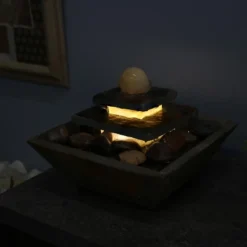 Sunnydaze Decor Sunnydaze Indoor Home Office Slate And Polished Stone Ball Tiered Tabletop Water Fountain With LED Light - 8" 19 Sunnydaze Decor Sunnydaze Indoor Home Office Slate And Polished Stone Ball Tiered Tabletop Water Fountain With LED Light - 8" -Sunnydaze Decor GUEST 606b84e2 24f9 4529 a171 f464ea2a732f