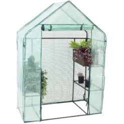 Sunnydaze Decor Sunnydaze Outdoor Portable Tiered Growing Rack Deluxe Walk-In Greenhouse With Roll-Up Door - 4 Shelves - Green -Sunnydaze Decor GUEST 60bb5026 3be0 4e27 b9a8 474e0d957a0f