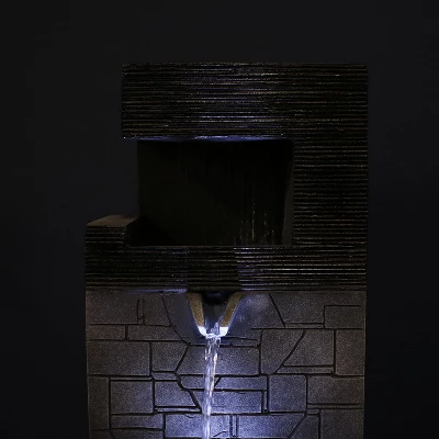 Sunnydaze Decor Sunnydaze Indoor Home Office Polyresin Modern Tiered Brick Wall Tabletop Water Fountain With LED Light - 13" 10 Sunnydaze Decor Sunnydaze Indoor Home Office Polyresin Modern Tiered Brick Wall Tabletop Water Fountain With LED Light - 13" - Image 10