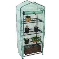 Sunnydaze Decor Sunnydaze Outdoor Portable Growing Rack 4-Tier Greenhouse With Roll-Up Door - 4 Shelves - Green 14 Sunnydaze Decor Sunnydaze Outdoor Portable Growing Rack 4-Tier Greenhouse With Roll-Up Door - 4 Shelves - Green -Sunnydaze Decor GUEST 62d1bb44 a62d 4a62 88aa 502991246839