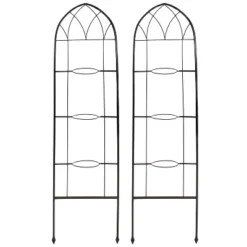 Sunnydaze Decor Sunnydaze 2-Piece Arched Climbing Plants Wall Trellis With Flower Pot Supports -Sunnydaze Decor GUEST 630005ef d287 41f7 b15e b5fe653b2a28