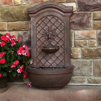 Sunnydaze Decor Sunnydaze 31"H Solar-Powered Polystone Rosette Leaf Outdoor Wall-Mount Fountain 2 Sunnydaze Decor Sunnydaze 31"H Solar-Powered Polystone Rosette Leaf Outdoor Wall-Mount Fountain - Image 2