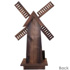 Sunnydaze Decor Sunnydaze Outdoor Wooden Dutch-Inspired Rustic Windmill Lawn And Garden Yard Decorative Statue - 34" -Sunnydaze Decor GUEST 6428aebf 13b2 4b98 ba0f 5d22e09190b4