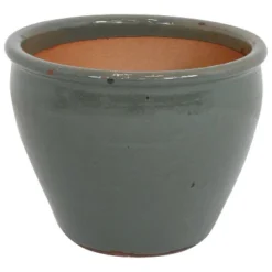 Sunnydaze Decor Sunnydaze Chalet Outdoor/Indoor High-Fired Glazed UV- And Frost-Resistant Ceramic Planter With Drainage Holes - 15" Diameter -Sunnydaze Decor GUEST 649202b8 29f6 455d a428 0125b0bb22a9