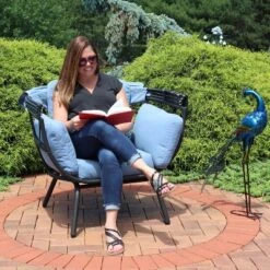 Sunnydaze Decor Sunnydaze Modern Luxury Patio Lounge Chair With Retractable Shade - Powder-Coated Aluminum Frame With Polyester Cushions And Canopy -Sunnydaze Decor GUEST 64a6ef32 4811 4690 aec9 e000df05008f