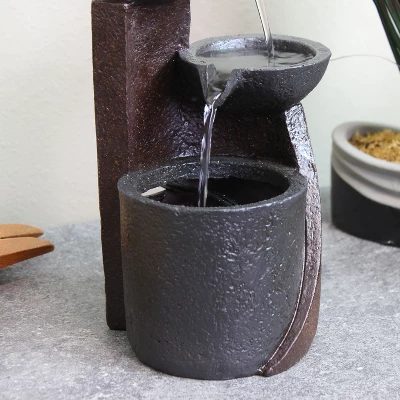 Sunnydaze Decor Sunnydaze Indoor Home Decorative Resin 3-Tier Descending Bowls Tabletop Water Fountain - 9" - Dark Brown 5 Sunnydaze Decor Sunnydaze Indoor Home Decorative Resin 3-Tier Descending Bowls Tabletop Water Fountain - 9" - Dark Brown - Image 5