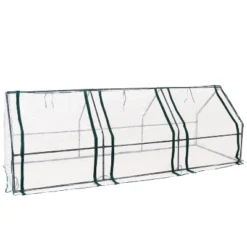 Sunnydaze Decor Sunnydaze Outdoor Portable Slanted Top Plant Shelter Mini Cloche Greenhouse With Zipper Doors - 36" - Clear -Sunnydaze Decor GUEST 69d9a0f1 7d37 428e b923 f5e22673f726