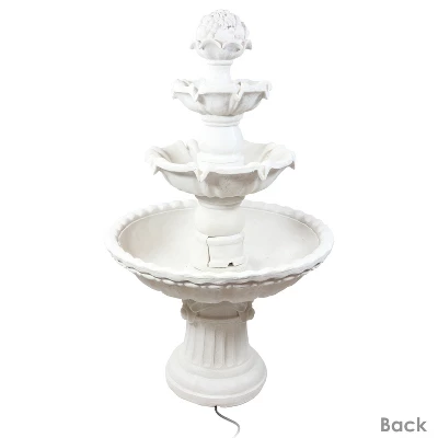 Sunnydaze Decor Sunnydaze 52"H Electric Fiberglass 4-Tier Fruit Top Outdoor Water Fountain, White Finish 5 Sunnydaze Decor Sunnydaze 52"H Electric Fiberglass 4-Tier Fruit Top Outdoor Water Fountain, White Finish - Image 5
