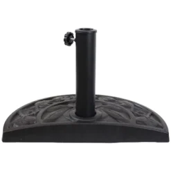 Sunnydaze Decor Sunnydaze Round Half Outdoor/Patio Umbrella - Floral Resin - 19" - Black -Sunnydaze Decor GUEST 6ae0d84f 8905 4ef3 87b7 94cdce65bead