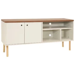 Sunnydaze Decor Sunnydaze Indoor Mid-Century Modern TV Stand Console With Side Storage Cabinet And Shelves For 55" TV -Sunnydaze Decor GUEST 6ae30cfa db18 4a14 8cad 4ecf84f9b6a9
