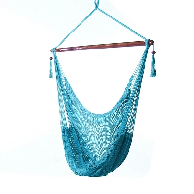 Sunnydaze Decor Sunnydaze Caribbean Style Extra Large Hanging Rope Hammock Chair Swing With Stand - 300 Lb Weight Capacity 10 Sunnydaze Decor Sunnydaze Caribbean Style Extra Large Hanging Rope Hammock Chair Swing With Stand - 300 Lb Weight Capacity - Image 10