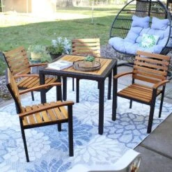 Sunnydaze Decor Sunnydaze Julian 5pc Resin Wicker And Acacia Wood Outdoor Patio Dining Set 15 Sunnydaze Decor Sunnydaze Julian 5pc Resin Wicker And Acacia Wood Outdoor Patio Dining Set -Sunnydaze Decor GUEST 6b494a09 c4b2 4e7c 8db7 d4b337d94c7e