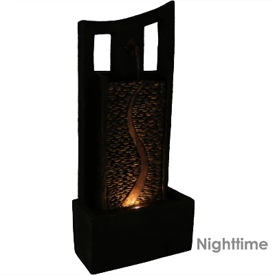 Sunnydaze Decor Sunnydaze 39"H Electric Polyresin And Fiberglass Modern Road Column Outdoor Water Fountain With LED Lights 2 Sunnydaze Decor Sunnydaze 39"H Electric Polyresin And Fiberglass Modern Road Column Outdoor Water Fountain With LED Lights - Image 2