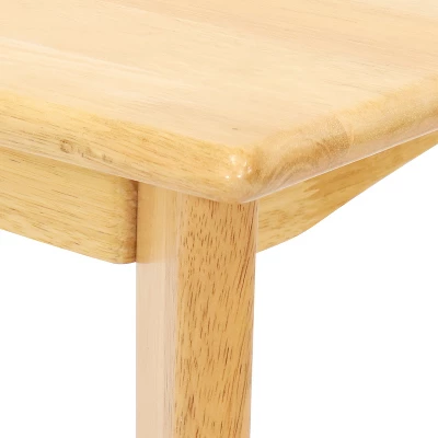 Sunnydaze Decor Sunnydaze Indoor 5-Piece Solid Rubberwood Dining Table And Chairs Set - Natural With Beige Cushions 7 Sunnydaze Decor Sunnydaze Indoor 5-Piece Solid Rubberwood Dining Table And Chairs Set - Natural With Beige Cushions - Image 7