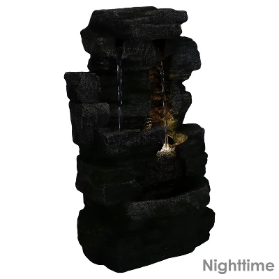 Sunnydaze Decor Sunnydaze Indoor Home Office Polyresin Towering Cave Waterfall Tabletop Water Fountain With LED Light - 14" 2 Sunnydaze Decor Sunnydaze Indoor Home Office Polyresin Towering Cave Waterfall Tabletop Water Fountain With LED Light - 14" - Image 2