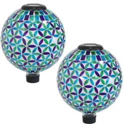 Sunnydaze Decor Sunnydaze Blue Cool Blooms Glass Mosaic Indoor/Outdoor Gazing Globe With Solar Light - 10" Diameter - Blue And Green 15 Sunnydaze Decor Sunnydaze Blue Cool Blooms Glass Mosaic Indoor/Outdoor Gazing Globe With Solar Light - 10" Diameter - Blue And Green -Sunnydaze Decor GUEST 71009cdd 0f19 48c8 b68f 8cfa8a5483a9