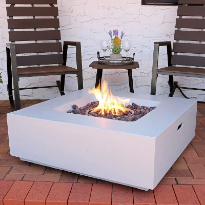 Sunnydaze Decor Sunnydaze Contempo Outdoor Propane Gas Fire Pit Bowl With Weather-Resistant Durable Cover And Lava Rocks - 34" Square 1 Sunnydaze Decor Sunnydaze Contempo Outdoor Propane Gas Fire Pit Bowl With Weather-Resistant Durable Cover And Lava Rocks - 34" Square