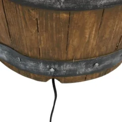 Sunnydaze Decor Sunnydaze 25"H Electric Resin Spiraling Barrel Outdoor Water Fountain With LED Lights -Sunnydaze Decor GUEST 716b4dcb 7fe2 4124 88ab 21e1ff7bd44b