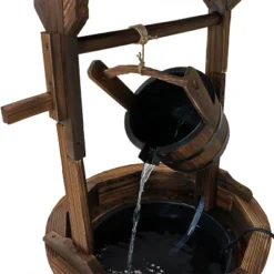 Sunnydaze Decor Sunnydaze 48"H Electric Fir Wood Old-Fashioned Wishing Well Outdoor Water Fountain -Sunnydaze Decor GUEST 737cc74e 97fc 4fb6 8fc5 fbc2ac69444f