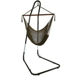 Sunnydaze Decor Sunnydaze Caribbean Style Extra Large Hanging Rope Hammock Chair Swing With Stand - 300 Lb Weight Capacity 33 Sunnydaze Decor Sunnydaze Caribbean Style Extra Large Hanging Rope Hammock Chair Swing With Stand - 300 Lb Weight Capacity -Sunnydaze Decor GUEST 74f7feff 0d53 4ee8 b824 4859f12905d3