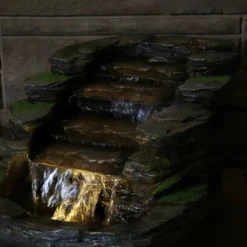 Sunnydaze Decor Sunnydaze 14"H Electric Polyresin Shale Falls Outdoor Water Fountain With LED Lights 15 Sunnydaze Decor Sunnydaze 14"H Electric Polyresin Shale Falls Outdoor Water Fountain With LED Lights -Sunnydaze Decor GUEST 750b06f0 1431 4188 87b2 05b6f81be510