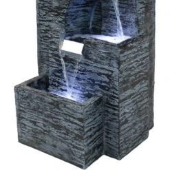 Sunnydaze Decor Sunnydaze 32"H Electric Polyresin Cascading Tower Tiered Outdoor Water Fountain With LED Lights -Sunnydaze Decor GUEST 777dbbac 00ce 41e1 b4a4 49b58ab5426a