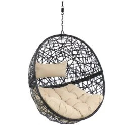 Sunnydaze Decor Sunnydaze Outdoor Resin Wicker Patio Jackson Hanging Basket Egg Chair Swing With Cushions And Headrest - 2pc -Sunnydaze Decor GUEST 77c1dadc bedc 4e8a a0f9 f0f51b7c3342