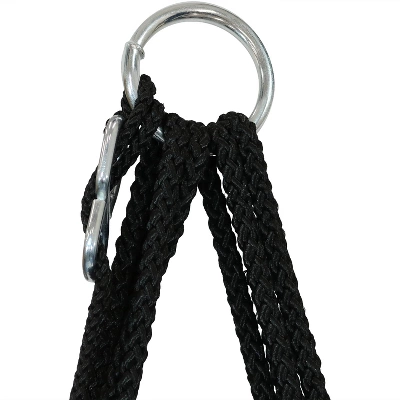 Sunnydaze Decor Sunnydaze Outdoor Olefin Hanging Hammock Chair Swing With Armrests, Side Pouch, Pillow, And Footrest - Beige 4 Sunnydaze Decor Sunnydaze Outdoor Olefin Hanging Hammock Chair Swing With Armrests, Side Pouch, Pillow, And Footrest - Beige - Image 4