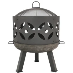Sunnydaze Decor Sunnydaze Outdoor Camping Or Backyard Cast Iron Retro Round Fire Pit Bowl With Handles And Spark Screen - 26" - Black 11 Sunnydaze Decor Sunnydaze Outdoor Camping Or Backyard Cast Iron Retro Round Fire Pit Bowl With Handles And Spark Screen - 26" - Black -Sunnydaze Decor GUEST 781b7de4 00df 48dc 84e9 8e0848c915fc