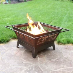 Sunnydaze Decor Sunnydaze Outdoor Camping Or Backyard Steel Northern Galaxy Fire Pit With Cooking Grill Grate, Spark Screen, And Log Poker - 32" -Sunnydaze Decor GUEST 78c0e705 96d4 43a6 a16e df6d6311864c