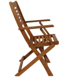 Sunnydaze Decor Sunnydaze Meranti Wood With Teak Oil Finish Wooden Folding Patio Lawn Slatted Arm Chairs Set - Brown - 2pk -Sunnydaze Decor GUEST 78fce8c9 7fd7 4f30 abaf 4b030eaf9f04 1