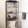 Sunnydaze Decor Sunnydaze 4 Shelf Iron And Veneer Over The Toilet Etagere Bathroom Storage Cabinet Space Saver