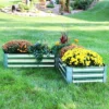 Sunnydaze Decor Sunnydaze Outdoor Galvanized Steel L-Shaped Raised Garden Bed For Plants, Vegetables, And Flowers - 59.5"