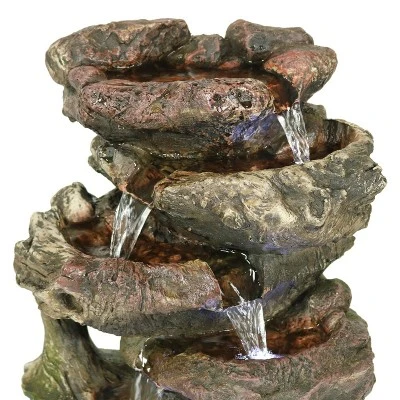 Sunnydaze Decor Sunnydaze Indoor Decorative Calming 5-Step Rock Falls Waterfall Tabletop Water Fountain With LED Lights - 14" 3 Sunnydaze Decor Sunnydaze Indoor Decorative Calming 5-Step Rock Falls Waterfall Tabletop Water Fountain With LED Lights - 14" - Image 3