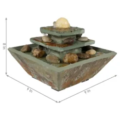 Sunnydaze Decor Sunnydaze Indoor Home Office Slate And Polished Stone Ball Tiered Tabletop Water Fountain With LED Light - 8" 21 Sunnydaze Decor Sunnydaze Indoor Home Office Slate And Polished Stone Ball Tiered Tabletop Water Fountain With LED Light - 8" -Sunnydaze Decor GUEST 79b3a946 fbc0 4fcd 948c 6b221d744240