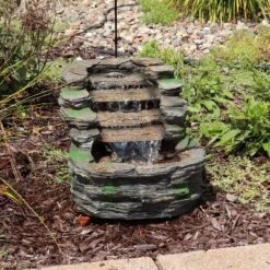 Sunnydaze Decor Sunnydaze 14"H Electric Polyresin Shale Falls Outdoor Water Fountain With LED Lights 21 Sunnydaze Decor Sunnydaze 14"H Electric Polyresin Shale Falls Outdoor Water Fountain With LED Lights -Sunnydaze Decor GUEST 7a5b7614 5546 4fa6 9c43 14a978ad61b3