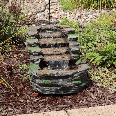 Sunnydaze Decor Sunnydaze 14"H Electric Polyresin Shale Falls Outdoor Water Fountain With LED Lights 9 Sunnydaze Decor Sunnydaze 14"H Electric Polyresin Shale Falls Outdoor Water Fountain With LED Lights - Image 9