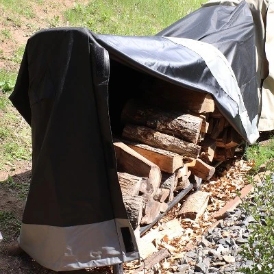 Sunnydaze Decor Sunnydaze Outdoor Weather-Resistant Heavy-Duty Polyester With PVC Backing Firewood Log Rack Cover - Gray And Black 5 Sunnydaze Decor Sunnydaze Outdoor Weather-Resistant Heavy-Duty Polyester With PVC Backing Firewood Log Rack Cover - Gray And Black - Image 5