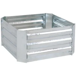 Sunnydaze Decor Sunnydaze Corrugated Galvanized Steel Raised Garden Bed For Plants, Vegetables, And Flowers - 24" Square X 11.75" H -Sunnydaze Decor GUEST 7b1b4d8c 5ca2 416f 97c2 be47b94d0328