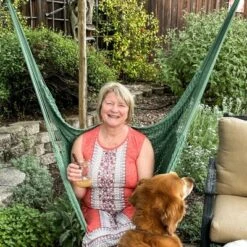 Sunnydaze Decor Sunnydaze Modern Boho-Style Soft-Spun Polyester Rope Hanging Caribbean XL Hammock Chair For Yard, Balcony, And Garden -Sunnydaze Decor GUEST 7cb4077f 4330 4b5a 8230 153edf646d36