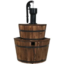 Sunnydaze Decor Sunnydaze 34"H Electric Fir Wood 2-Tier Farmhouse Barrel With Metal Decorative Hand Pump Outdoor Water Fountain 14 Sunnydaze Decor Sunnydaze 34"H Electric Fir Wood 2-Tier Farmhouse Barrel With Metal Decorative Hand Pump Outdoor Water Fountain -Sunnydaze Decor GUEST 7e4cf15b f13c 417a a81d 126e81ccab38