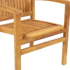 Sunnydaze Decor Sunnydaze Outdoor Solid Teak Wood Slat-Back Patio Dining Armchair -Sunnydaze Decor GUEST 7e4ed51f b965 4e97 a29f 53bab63fcc7a