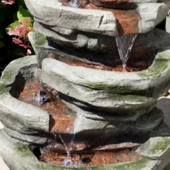 Sunnydaze Decor Sunnydaze 31"H Electric Polyresin And Fiberglass Lighted Cobblestone Waterfall Outdoor Water Fountain With LED Lights 10 Sunnydaze Decor Sunnydaze 31"H Electric Polyresin And Fiberglass Lighted Cobblestone Waterfall Outdoor Water Fountain With LED Lights -Sunnydaze Decor GUEST 7e8212ed 9f2c 41a9 ab29 9ead6edb8863