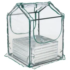 Sunnydaze Decor Sunnydaze Steel Raised Garden Bed With PVC Greenhouse Cover - Clear -Sunnydaze Decor GUEST 7f5bdc82 5dfd 46a4 bbc5 e478e7ceb1b2