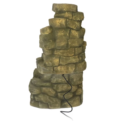 Sunnydaze Decor Sunnydaze 37"H Electric Fiberglass Stone Falls Waterfall Outdoor Water Fountain 7 Sunnydaze Decor Sunnydaze 37"H Electric Fiberglass Stone Falls Waterfall Outdoor Water Fountain - Image 7