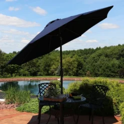 Sunnydaze Decor Sunnydaze Outdoor Aluminum Solution-Dyed Sunbrella Patio Umbrella With Auto Tilt And Crank - 9' -Sunnydaze Decor GUEST 814faa2c 96a9 49f9 aa1c fc5c0238f6ef