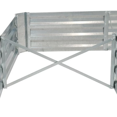 Sunnydaze Decor Sunnydaze Outdoor Galvanized Steel L-Shaped Raised Garden Bed For Plants, Vegetables, And Flowers - 59.5" 4 Sunnydaze Decor Sunnydaze Outdoor Galvanized Steel L-Shaped Raised Garden Bed For Plants, Vegetables, And Flowers - 59.5" - Image 4