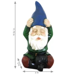 Sunnydaze Decor Sunnydaze Sage The Yoga Garden Gnome Lightweight Indoor/Outdoor Resin Lawn And Garden Statue - 11" H -Sunnydaze Decor GUEST 835c1be5 7205 4b19 9f43 b1e9a05fdece
