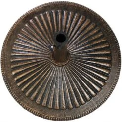 Sunnydaze Decor Sunnydaze Outdoor Heavy-Duty Cast Iron Decorative Ridged Design Round Patio Umbrella Base Stand - 22" - Bronze -Sunnydaze Decor GUEST 845ec0bd 5b19 446e 86d1 a7100a8290df